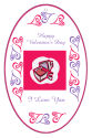 Hearts Clipart Valentine Vertical Oval Favor Tag 2.25x3.5